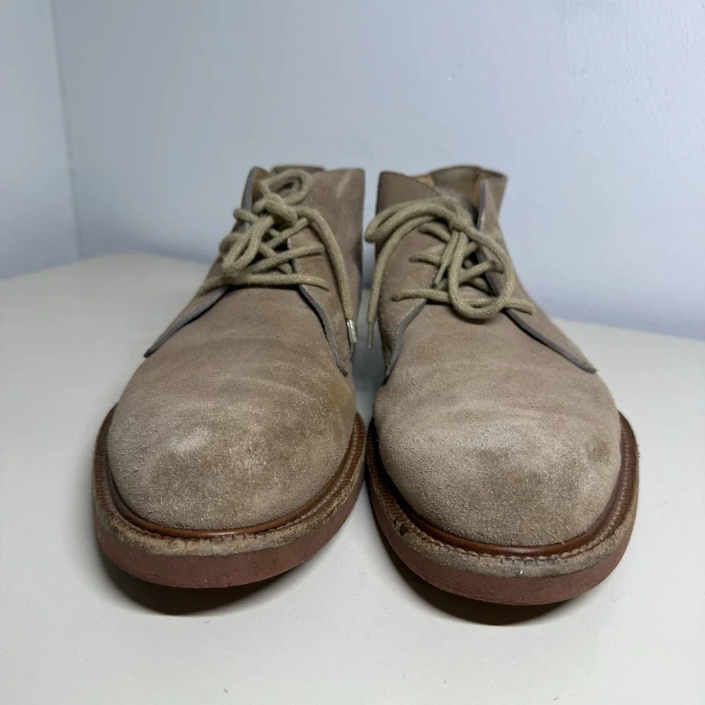 Ermenegildo Zegna Beige Suede Lace Up Chukka Boots A2686X - Men's Size 9,5 US